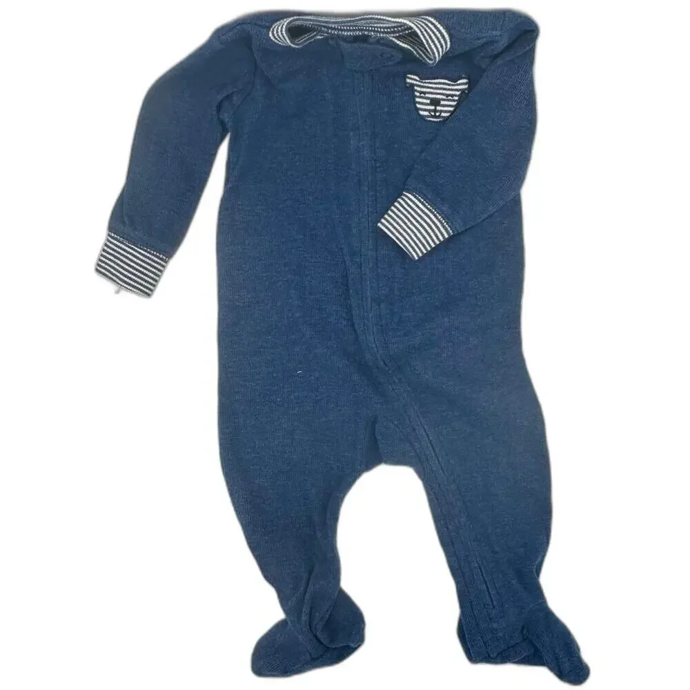 Carter’s Bear Zip-Up Size 6 Months Blue Boys (785)